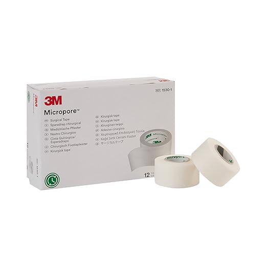 Micropore 3M Tape 1530-1, 12 Rolls