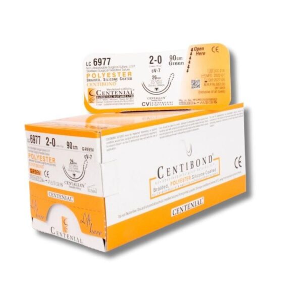 LC 10B77 CENTIBOND 2-0 PLEDGET 6*3*1.5MM VALVE SUTURE