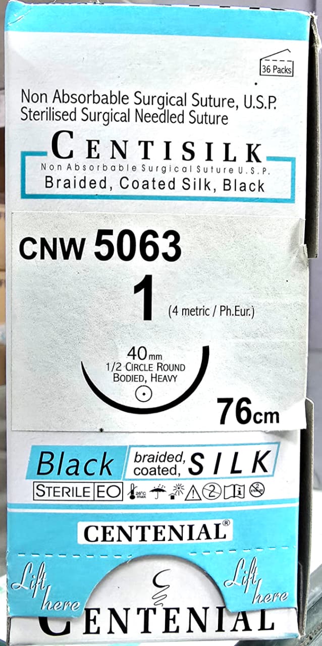 Centisilk No. 1 Round Body Non-Absorbable Suture CNW 5063 Centisilk No. 1 Round Body cnw5063