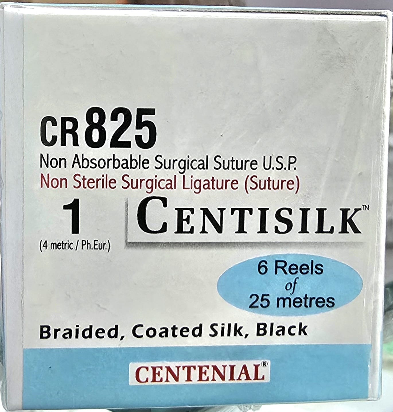 Centisilk No. 1 Silk Reel CR825 – Non-Absorbable Suture Centisilk Silk No.1 Reel CR 825