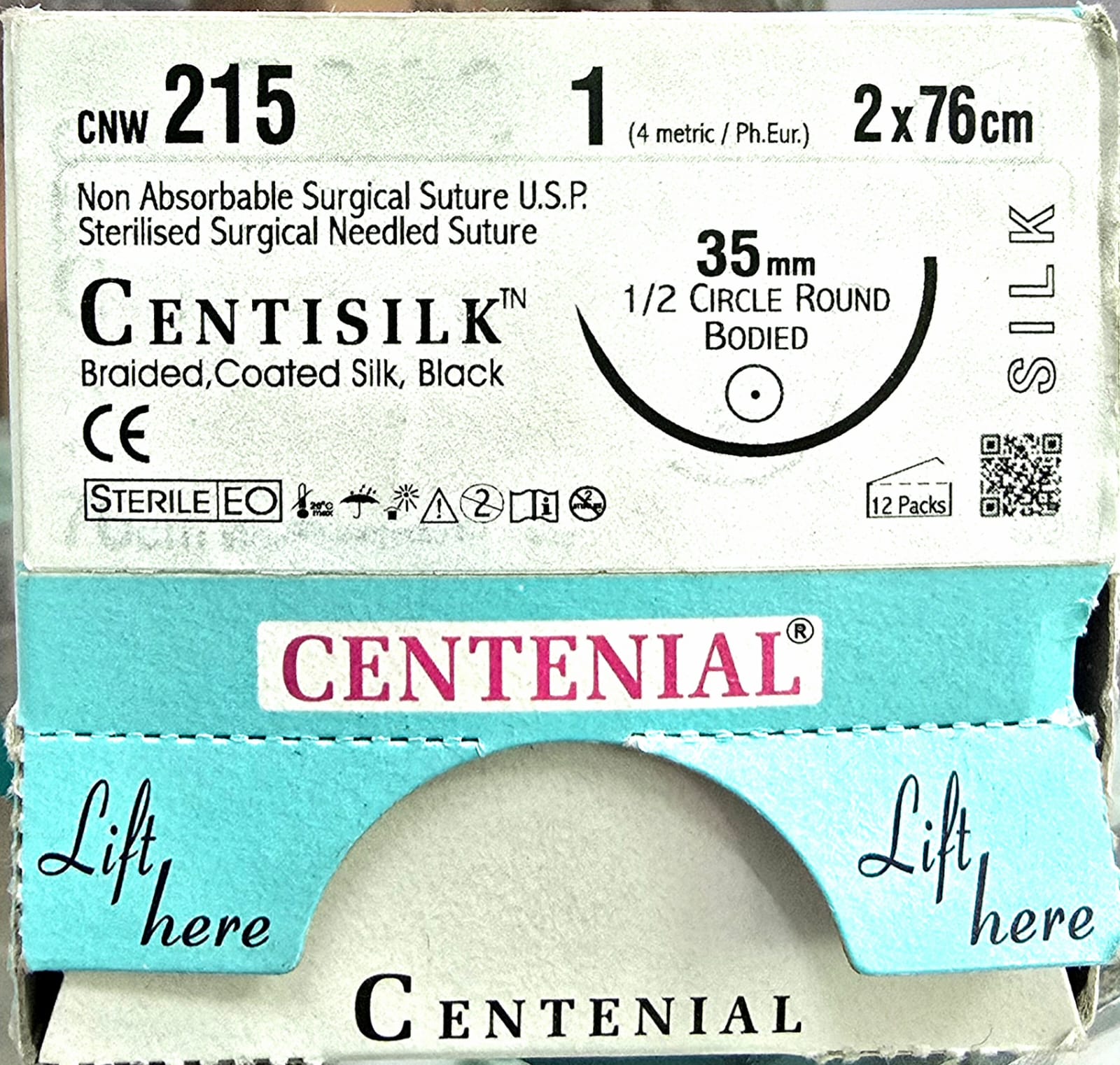 Centisilk No.1 Suture Round Body CNW 215 – Non-Absorbable Centisilk No.1 Round Body cnw215