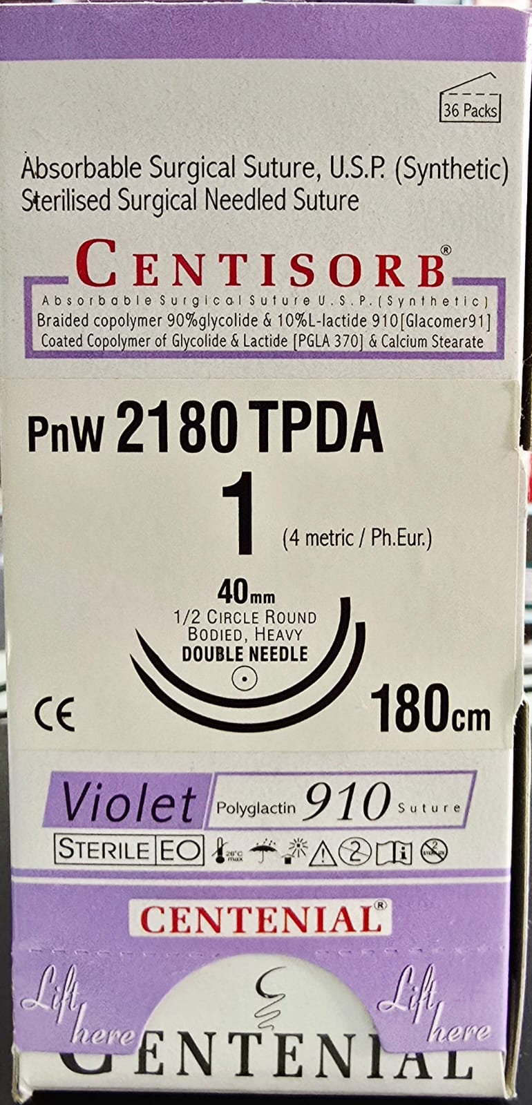 Centisorb No.1 PNW 2180 TP RB Absorbable PGA Suture Centisorb No- 1 180cm PNW 2180 TPDA RB