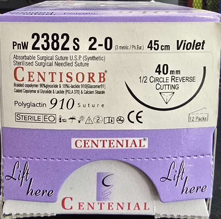 Centisorb 2-0 Reverse cutting, 45cm violet absorbable surgical suture PnW 2382s