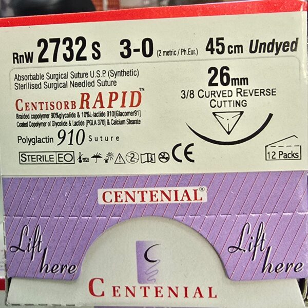 Centisorb Rapid 3-0 Reverse Cutting 45cm RnW2732s
