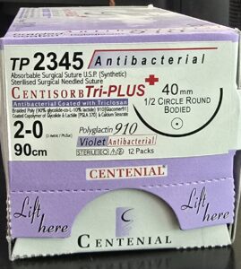 Centisorb Tri-Plus Antibacterial TP 2345 2-0 90cm Circle Round