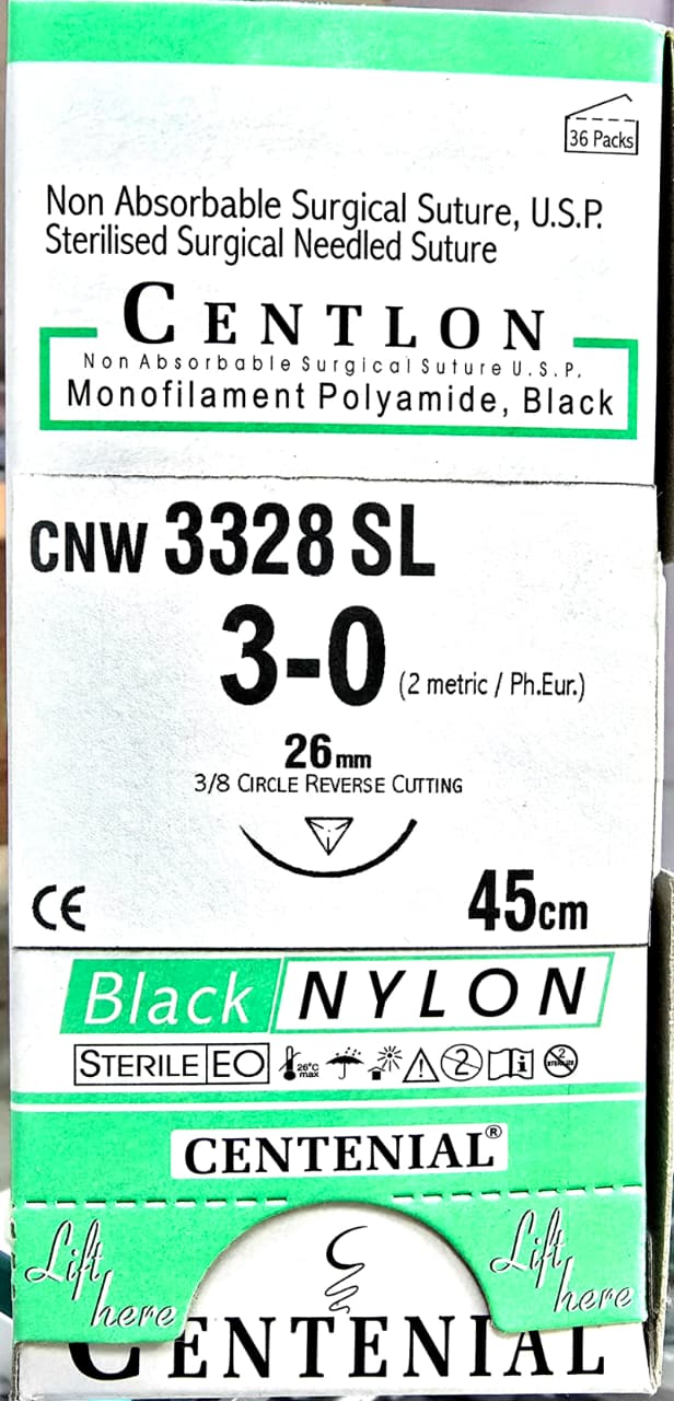 Centlon No.1 100cm 12 Reverse Cutting CNW 3338 Centlon 3-0 45cm Reverse Cutting cnw3328SL