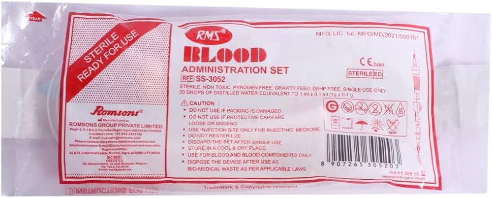 Blood Transfusion Set for Safe Blood Transfer Anoop Medical Blood Transfusion Sets