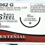 Centsteel No.2 , 40mm 1/2 Circle Blunt Point, Round Bodied Needle, 4×45 cm CM 654 G