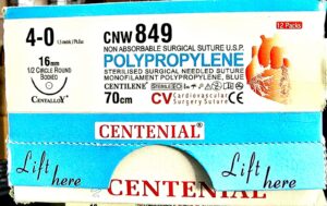 Centilene 4-0 ,16mm 1/2 Circle Round Bodied Needle, 70cm cnw849