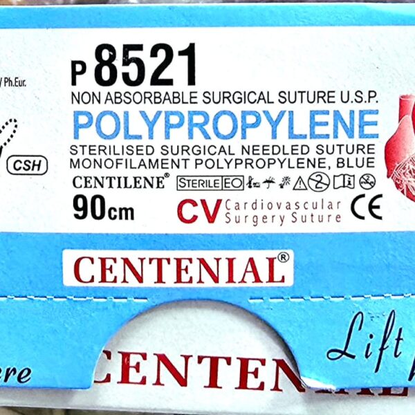 Polypropylene 4-0, 26mm 1/2 Circle taper point, Double Armed, 90cm P8521