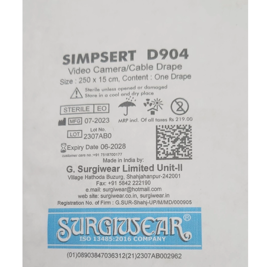 Sterile Video Camera Cable Drape for Surgery