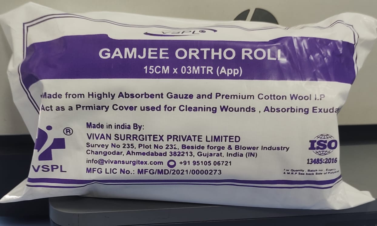 Vivan Surgitex Gamjee Ortho Roll – Premium Ortho Padding Gamjee Roll (15cm x 03mtr)